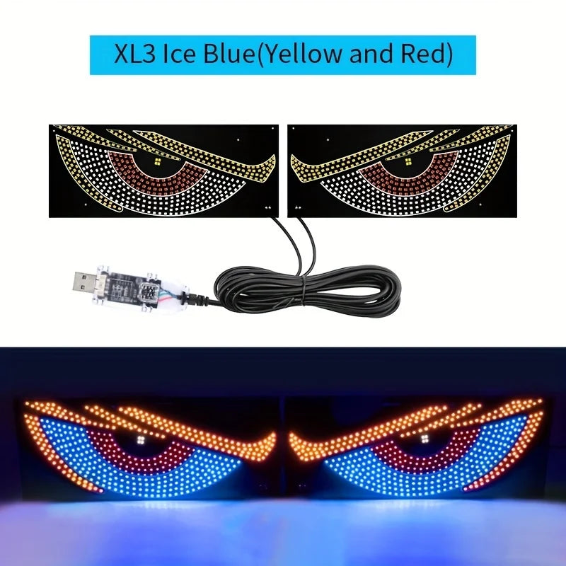 Car Devil Eyes Light Led Soft Screen DIY Colorful Car Windshield Dynamic LED Smart Phone App Control Flexible Matrix Screen