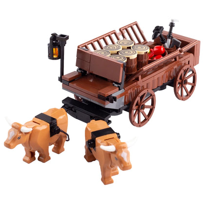 MOC Medieval Military Carriage Carriage Chariot Knight Transport Carriage Weapons Figures Vegetable Wood Bricks Children's Toys