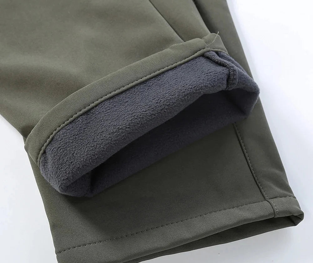 New Warm Winter Men Soft Shell Pants Travel Waterproof Outdoor Camping&Hiking Pants Fleece Windproof Skiing Trousers