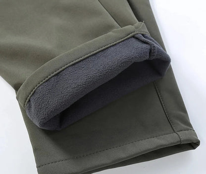New Warm Winter Men Soft Shell Pants Travel Waterproof Outdoor Camping&Hiking Pants Fleece Windproof Skiing Trousers