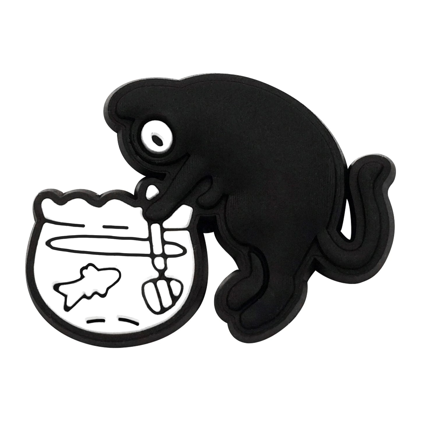 New 1-13pcs Cute Animal Black Cat PVC Garden Shoe Charms Sandal Buckle Boys Girls Cartoon Hole Slipper Accessories DIY Backpack