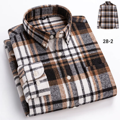 New in Shirt Plus Size 7XL 100% Cotton Long-Sleeve Shirts for Men Slim Fit Casual Plain Shirt Soft Keroan Designer Plaid Clothin