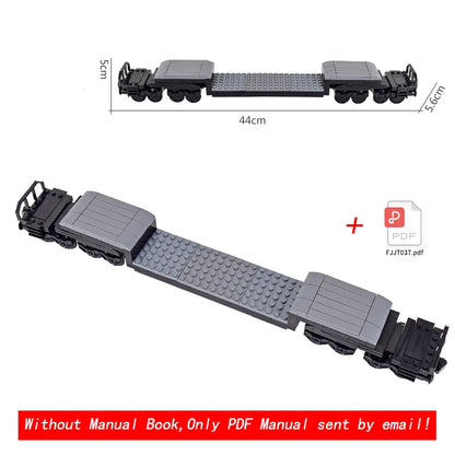 26cm Retro Double-Deck Passenger Train Car Building Blocks Model Green Gray Classic Train Display Toy for Hobbyists