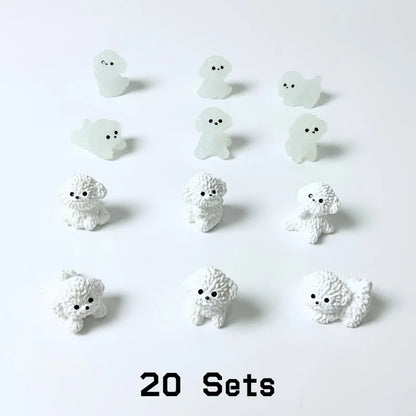 6pcs Glow-in-the-Dark/Non-Glow Dual-Color Bear Puppy Cute Cartoon 3D Shoe Charms Fun Shoe Buckle For Clogs  Perfect for Xmas