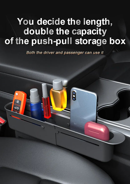 2PC Adjustment Car Seat Gap Storage Box Universal Auto Slot Organizer For Driver Pessenger Phone Key Pocket Interior Accessorie