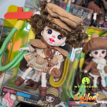 13cm Bjd Doll Trendy Collectible Toy Four Series Styles Changeable Outfit Phone Backpack Pendant Free Dopamine Color Lanyard Mul