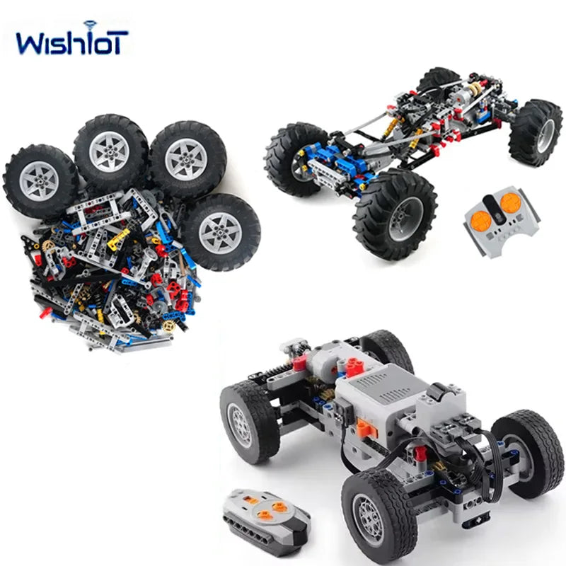 Four-wheel Drive Vehicle Chassis Technology Building Blocks Boys Compatible RC Motor Assembly Car Puzzle MOC Bricks Toys Gifts
