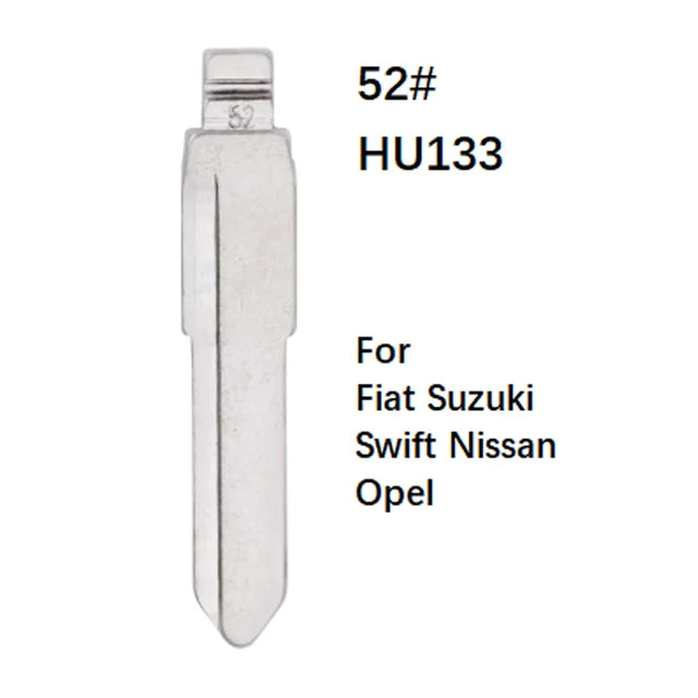 10Pcs 52# HU133R HU87 Metal Blank Uncut Universal Remotes Flip Blade For KD VVDI JMD Remote For Fiat Suzuki Swift Nissan Opel