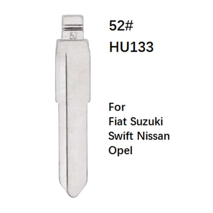 10Pcs 52# HU133R HU87 Metal Blank Uncut Universal Remotes Flip Blade For KD VVDI JMD Remote For Fiat Suzuki Swift Nissan Opel