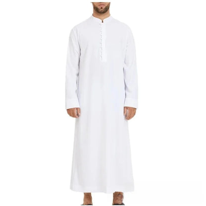 Loose Fit Stand Collar African Style Long Robe for Men New Arrival Ethnic Men's Clothing Comfortable Casual Gown