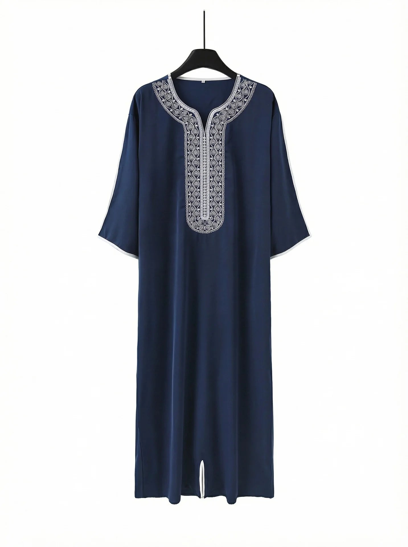 2026 Spring New Men's Loose Luxurious Embroidered Long-sleeve Ethnic Clothing With Three-quarter Sleeves Islam Elegant