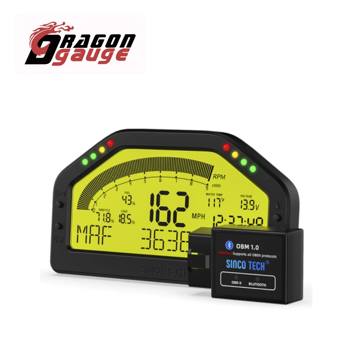 Multi-Function Race Dash Panels LCD Display Dashboard OBDll Bluetooth Connection Racing Gauge DO903