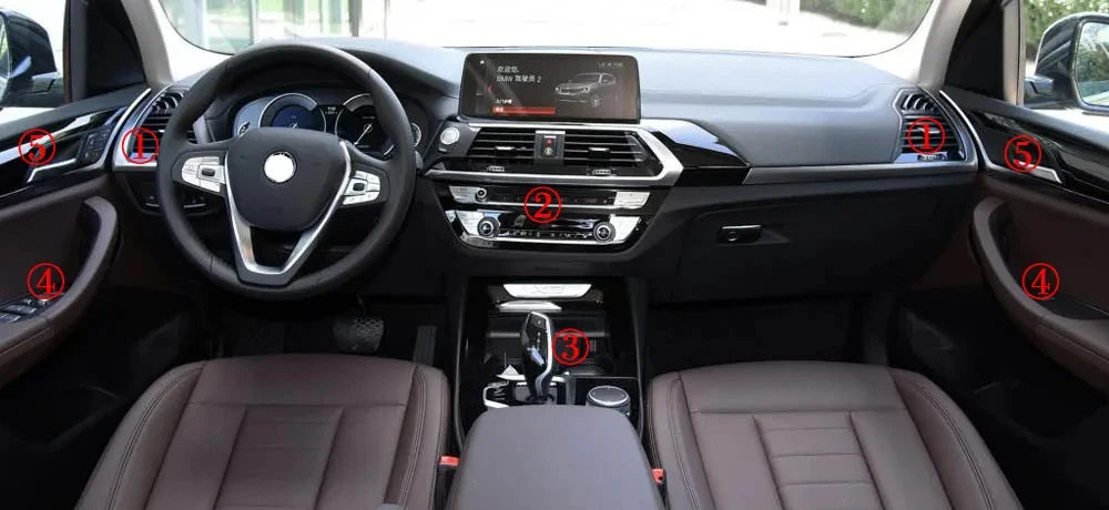 For BMW X3 X4 G01 G02 2018-2020 Interior Central Control Panel Door Handle Carbon Fiber Stickers Decals Car styling Accessorie