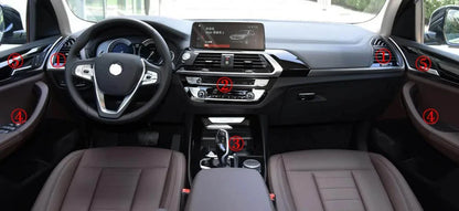 For BMW X3 X4 G01 G02 2018-2020 Interior Central Control Panel Door Handle Carbon Fiber Stickers Decals Car styling Accessorie