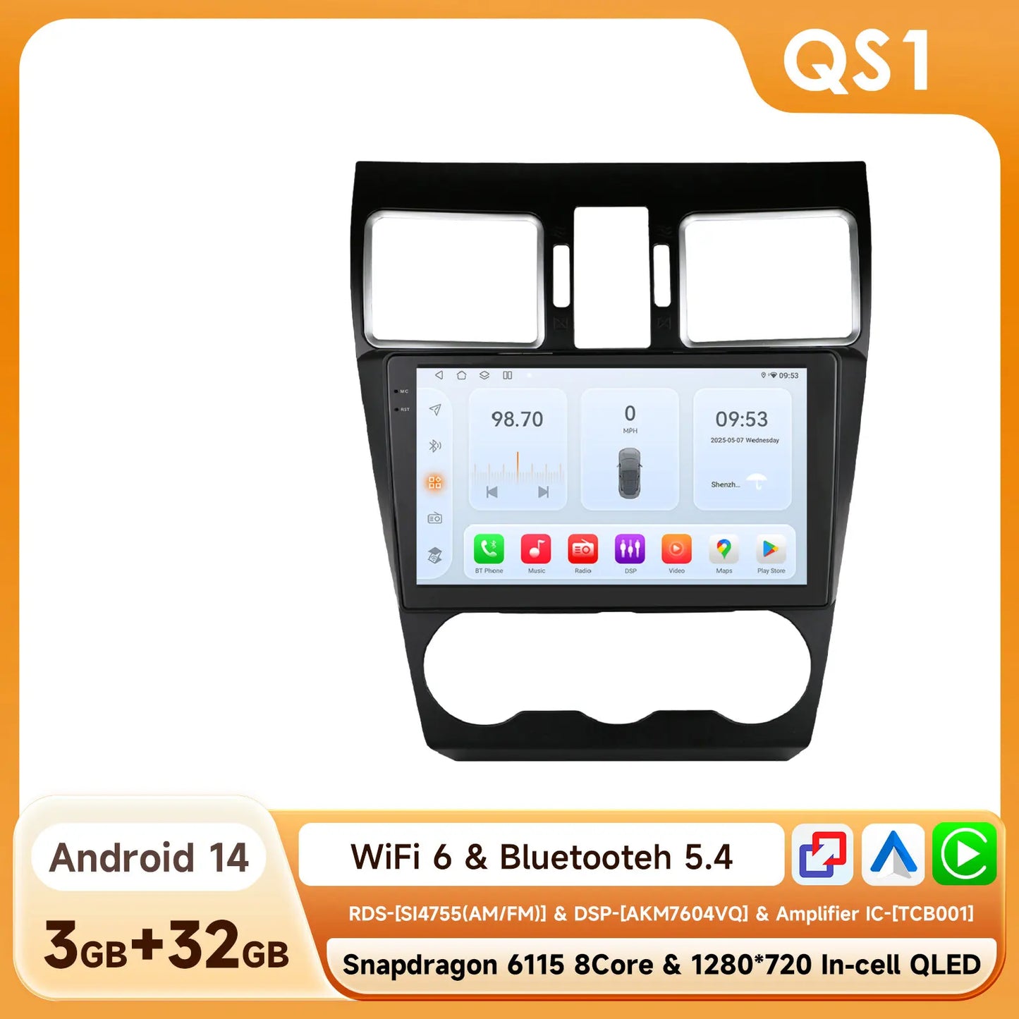 Hizpo Car Intelligent Systems For Subaru Forester WRX and STI XV Crosstrek Impreza 2015 2016 - 2018 Stereo GPS Navi 2din Carplay