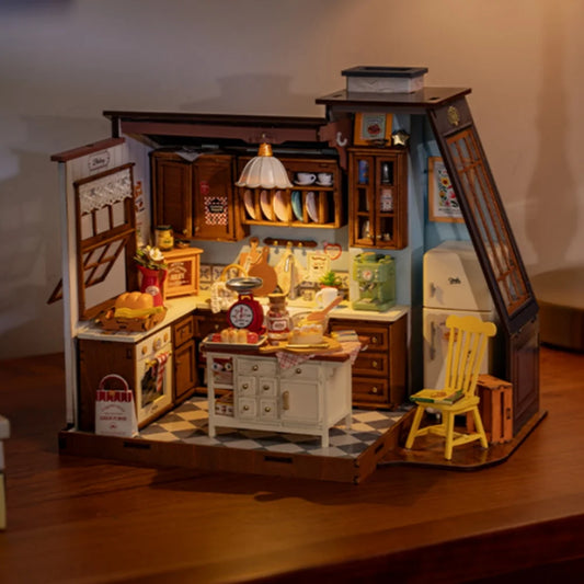 Rolife Baking Kitchen DIY Miniature Dollhouse Kit Crafts Hobbies Amazing Gift for Women Children DG172