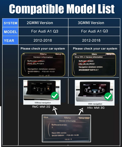 CARABC Wireless Carplay module for Audi A1 Q3 RMC HN+ 2009-2018 Year Support Android Auto autolink Airplay Rear Camera Car Play