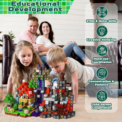 Magnetic Building Block Bricks Toy Mine Stacking World Creativity DIY Model Set Educational STEM Kids Holiday for Boy Girls Gift