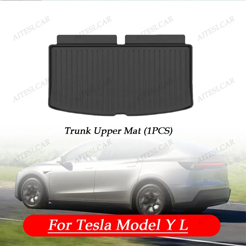 For Tesla New Model Y L Launch Premium / Performance 2026+ TPE Floor Mats Luggage Mat Wear-resistant Foot Pads ModelY Trunk Mats