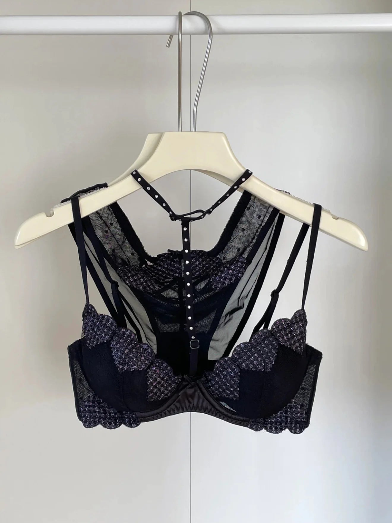 French-style Heart Embroidery Lingerie Set for Petite Women Soft Steel Cups Romantic Bra Set Hot Sale Comfortable  S-XL Hot Sale