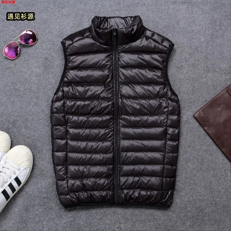 Ultra-Light down Vest Men's Spring Autumn Winter Fashion City Style Standard Fit Youth Daily Wear Couple's Style Vest