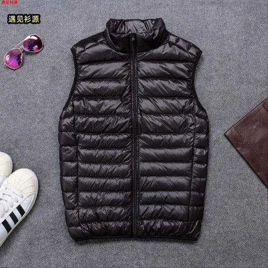 Ultra-Light down Vest Men's Spring Autumn Winter Fashion City Style Standard Fit Youth Daily Wear Couple's Style Vest