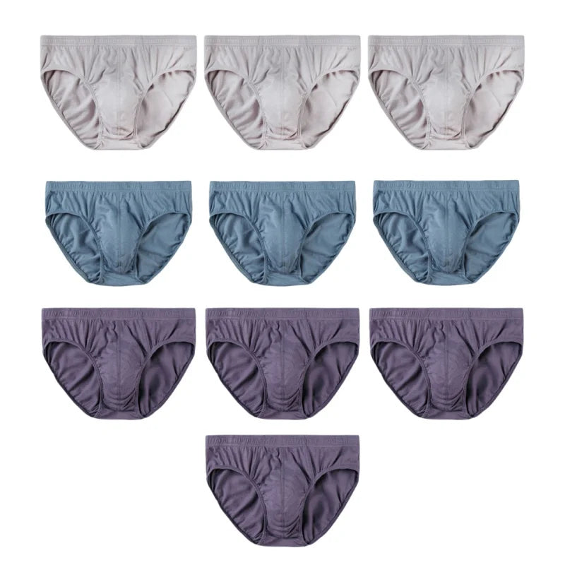 10Pcs/Lot Men's Plus Size 100% Cotton Briefs Loose Breathable Comfortable Mid-Rise Underwear XL-5XL Lingerie Underpants