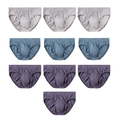 10Pcs/Lot Men's Plus Size 100% Cotton Briefs Loose Breathable Comfortable Mid-Rise Underwear XL-5XL Lingerie Underpants