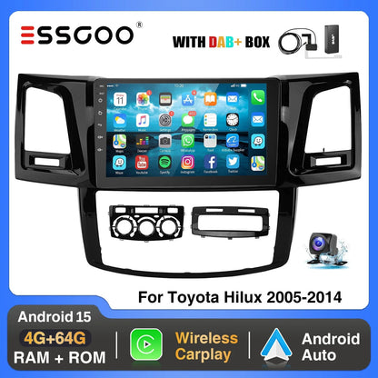 DAB+ 9“ Android 15 For Toyota Fortuner HILUX Revo Vigo N70 2007-2015 Multimedia Video Player Stereo GPS 2din Carplay Car Radio
