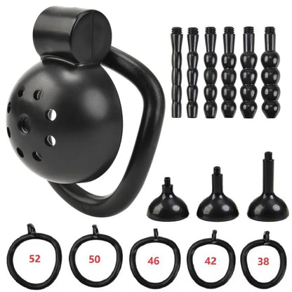 2026 Male Penis Chastity Cage Set Small Chastity Cage 5 Cock Rings With Urethral Sound Plug Penis Bondage Slave Man Sex Toy