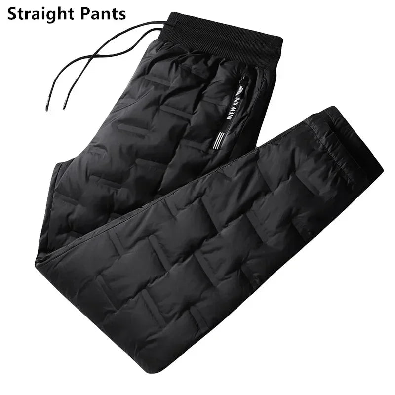 Winter Down Pants Men Outdoor 8XL 7XL 6XL Plus Size Warm Thicken Waterproof White Duck Thermal Trousers Windproof Male Jogger