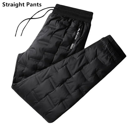 Winter Down Pants Men Outdoor 8XL 7XL 6XL Plus Size Warm Thicken Waterproof White Duck Thermal Trousers Windproof Male Jogger