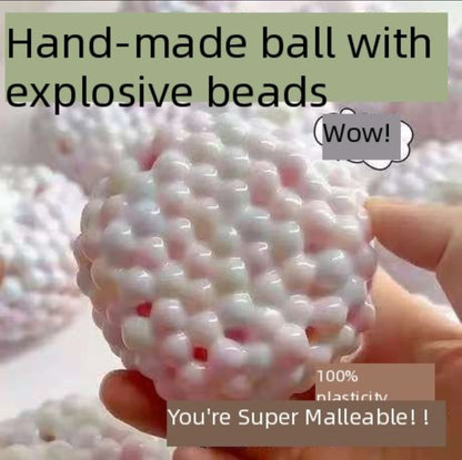 Shapeable Vacuum Squishies Sand Ball Grape Stress Ball Stress Relief Noisy Ball Desktop Squeezing Soothing Toy Birthday Gift