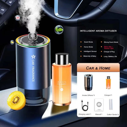Car Air Refresher with LED Light Starry Projection Light Home Perfume Auto Air Purifier Aromatherapy Car Accessory For Tesla