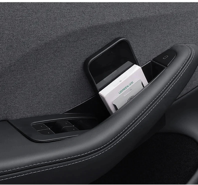 for Tesla Model 3 Y YL Juniper 2025-2020 2026 Highland Car Door Side Storage Box Handle Pocket Passenger Storage Tray Container
