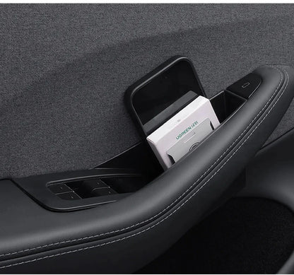 for Tesla Model 3 Y YL Juniper 2025-2020 2026 Highland Car Door Side Storage Box Handle Pocket Passenger Storage Tray Container