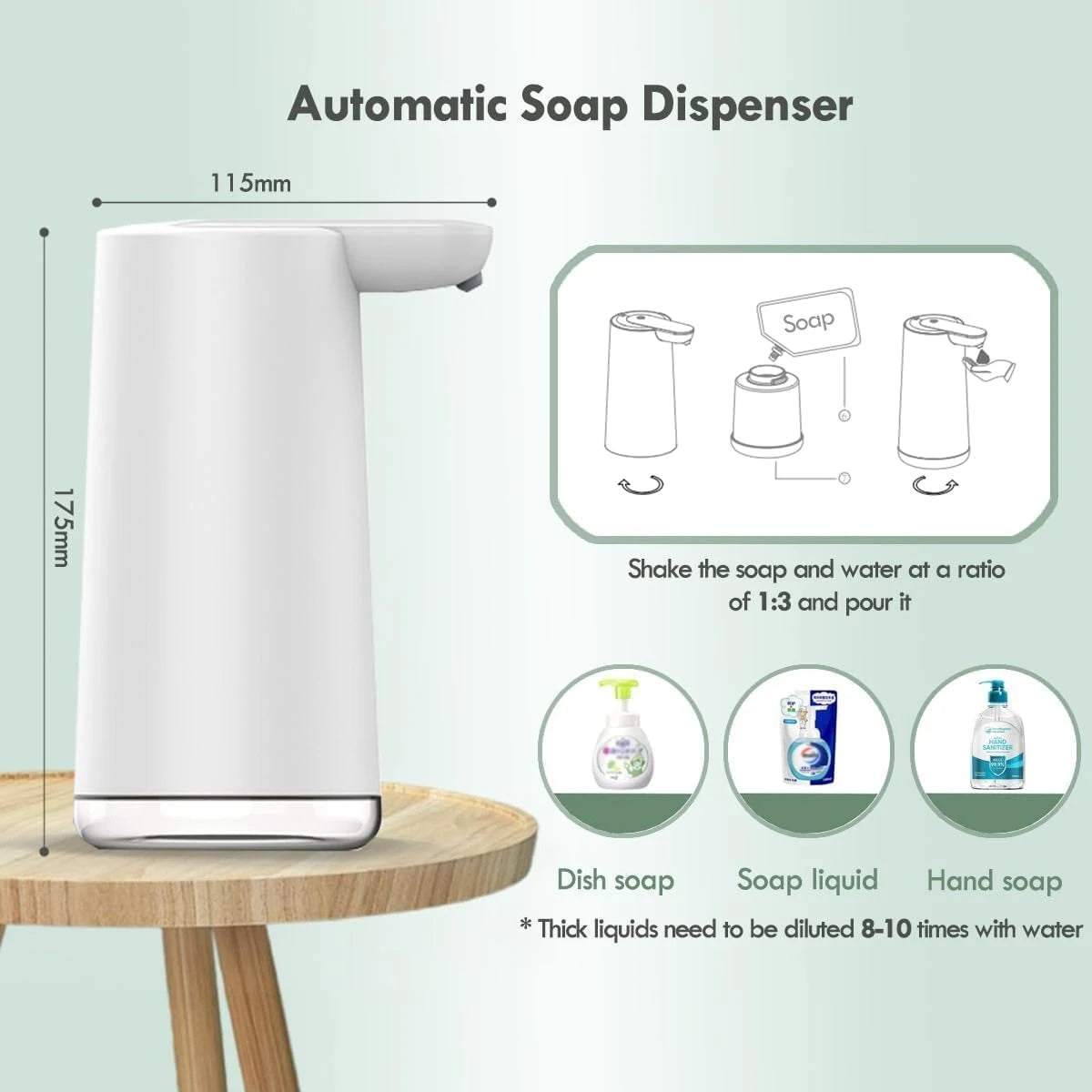 Intelligent Automatic Sensor Soap Dispenser Electric Foaming Machine Contactless Hand Sanitizer Machine