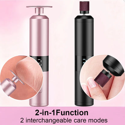 Electric Foot Grinder 2-in-1 Rechargeable Callus Remover Nail File Pedicure Machine for Dead Skin Foot Care