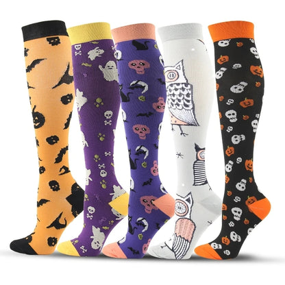 3/5/6 Pairs Compression Socks Exercise Mountaineering Running Sports Socks Elastic Medical Blood Circulation Swelling Nurse Sock