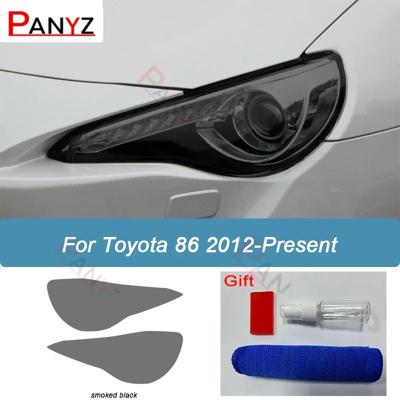 For Toyota 86 GT86 2012-Present Car Headlight Protective Film Smoked Black Tint Wrap Vinyl Transparent TPU Sticker