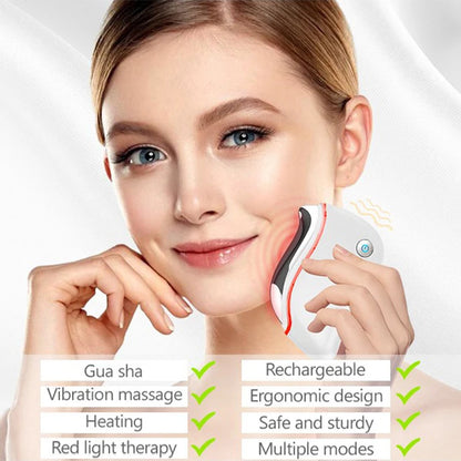 4 in 1 Electric Facial Scraping massager Heat Vibration Sculpting Tightening Anti-Aging Wrinkles Face Puffiness Relief skin care