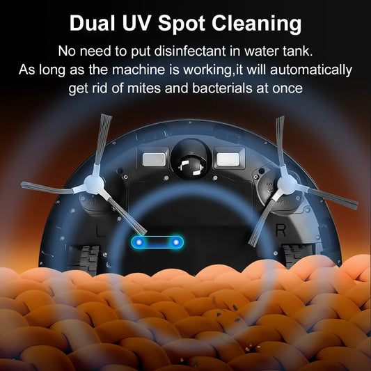 Robot Vacuum Cleaner ABIR K30,Auto-empty Dock,UV Spot Cleaning,6500PA Suction,Multi-floor Map,Customized Wet Dry Room Cleaning,