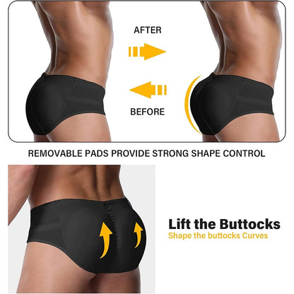 Mens Butt Lifter Padded Briefs Removable Pad Hip Enhancer Shaper Men Control Panties Underwear