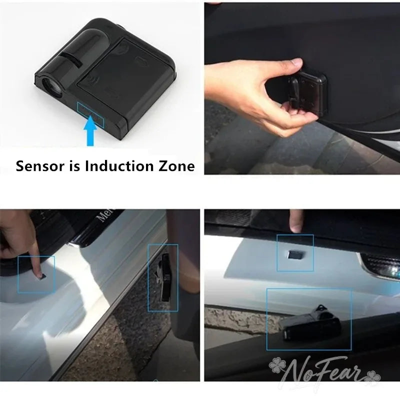 Car Wireless Door Welcome Light Projector Lamp Decor For BMW M 1 2 3 4 5 7 Series X1 X3 X4 X5 X6 X7 F10 F30 E46 E60 stickers