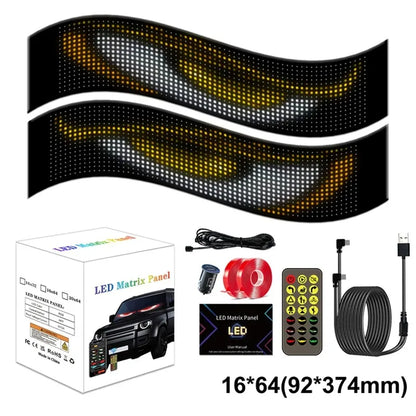 Devil's Eye Light Programmable led Windshield Display for Car Truck LED Matrix Panel Bluetooth App Remote Control Custom Animate