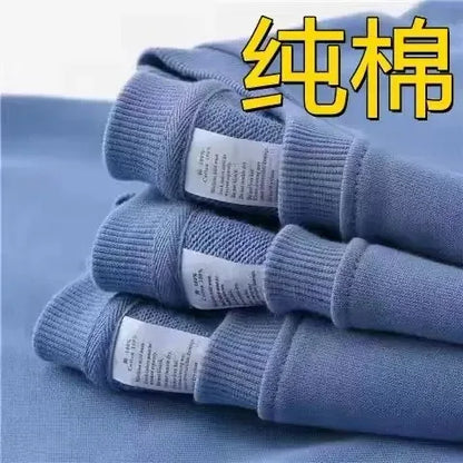 Unisex 100% Cotton Hoodie Long Sleeve round Neck Loose Fit  Color Base Layer Spring Autumn Winter New Arrival