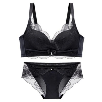 Soft Comfort Wireless Lace Bra Set Push Up Adjustable Shape Breathable Skin Friendly Ladies Underwear Lingerie Set To All Season