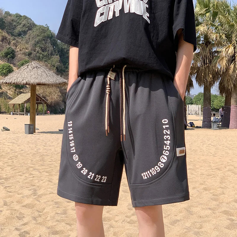 2026 Letter Foam Printed Shorts Men Loose Fit Summer Streetwear Running Sports Short Pants Men Women Hip Hop Half Wide Leg Pants