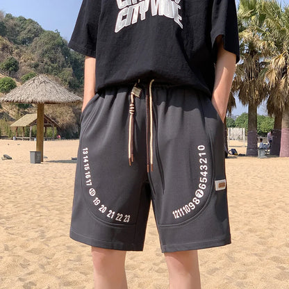 2026 Letter Foam Printed Shorts Men Loose Fit Summer Streetwear Running Sports Short Pants Men Women Hip Hop Half Wide Leg Pants