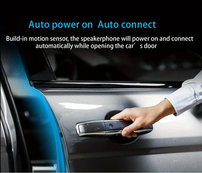 Wireless Bluetooth Hands-Free Car Kit with Sun Visor Speakerphone for Multi-Point Calls